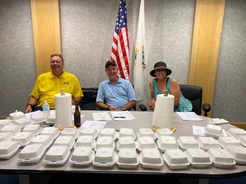 Judge Dunn, Commissioner Hutson and Mayer Carter judged the second annual FOP Lodge 204 BBQ Cook-off.